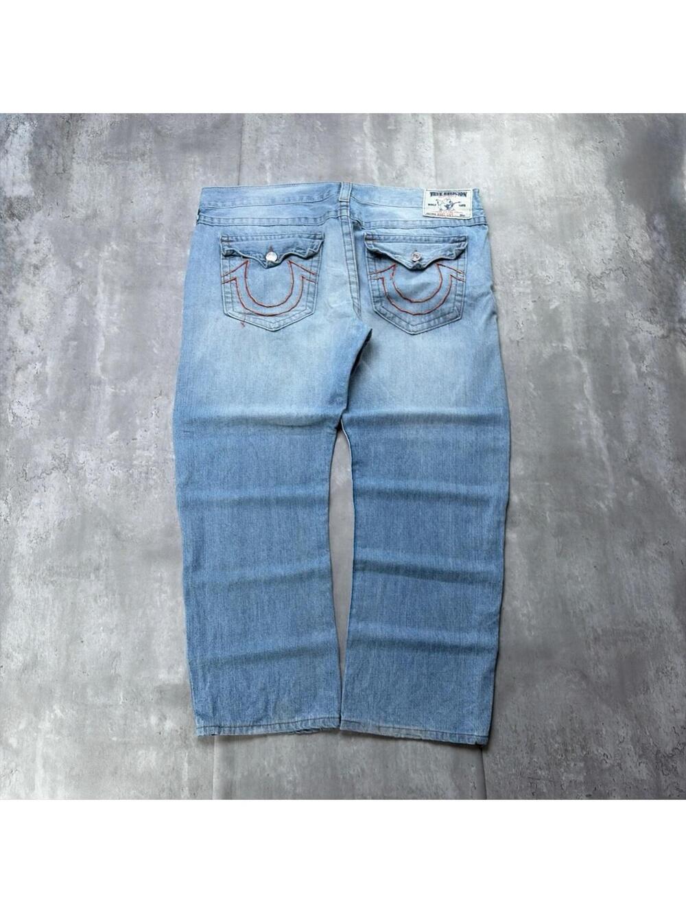 Y2K Light Wash True Religion Grunge Bootcut Denim Jeans